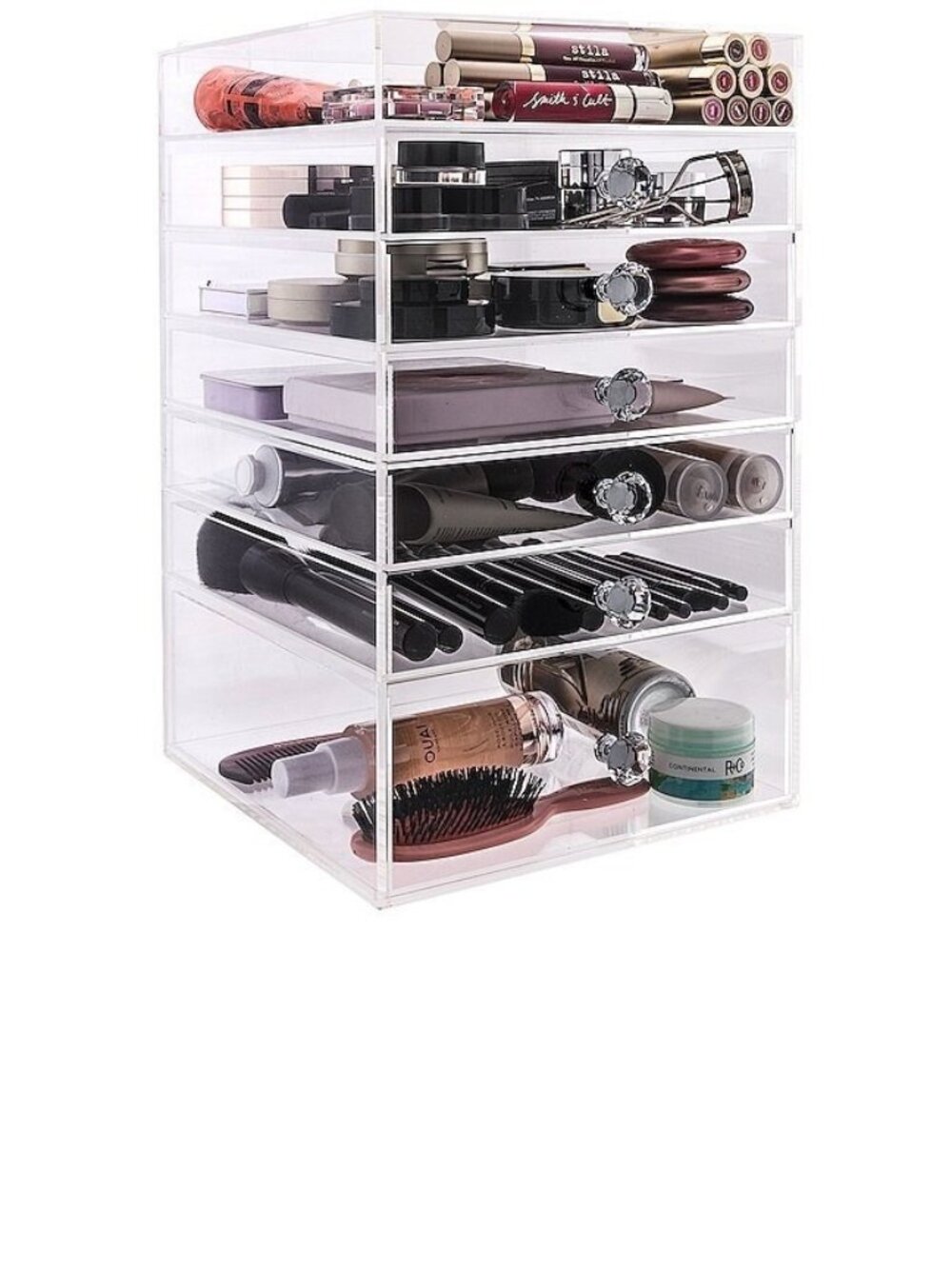 IMPRESSIONS VANITY Diamond Collection 7-Tier Makeup Organizer Clear *ASIS $199
